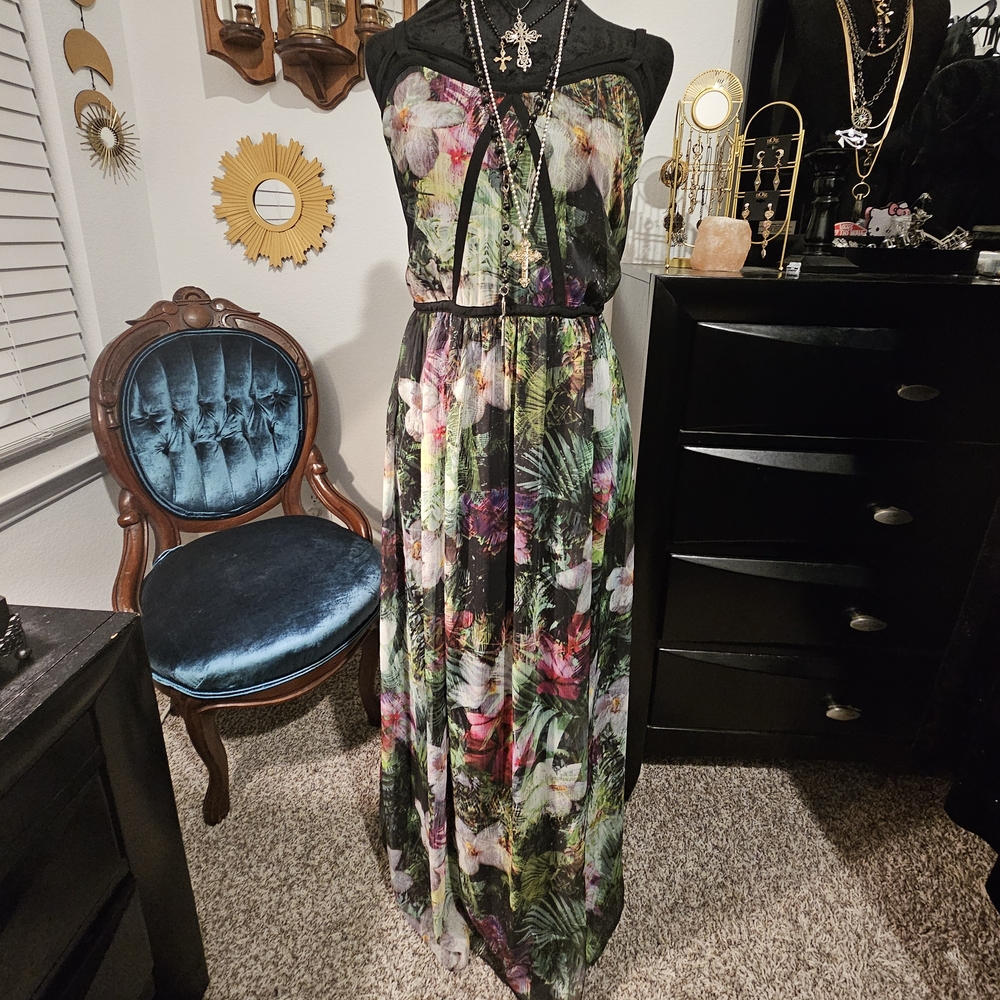 NWT Lane Bryant Strapless Tropical Print Dress